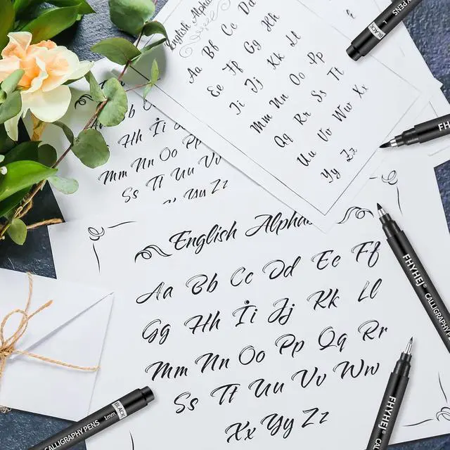 Alt view image 7 of 7 - Calligraphy Pens for Writing, Hand Lettering Pens, 6 Size | Brush Pens Calligraphy Set for Beginners, Calligraphy Brush Pens for Art Drawing, Sketching, Scrapbooking, Journaling