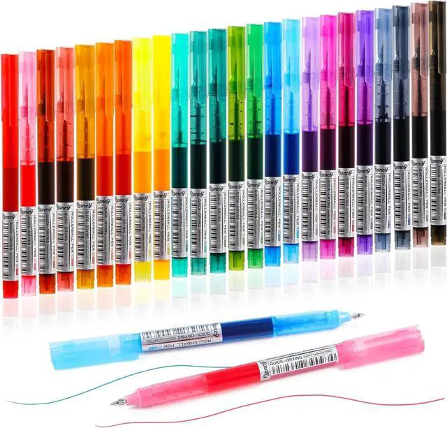 Main image of USUAL 24 Colored Liquid Ink Rollerball Pens, 0.5mm Fine Point | Smooth Writing,Quick-Drawing Pen for Journaling Back-to-School