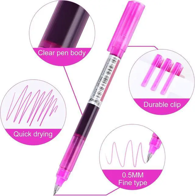 Alt view image 4 of 7 - USUAL 24 Colored Liquid Ink Rollerball Pens, 0.5mm Fine Point | Smooth Writing,Quick-Drawing Pen for Journaling Back-to-School
