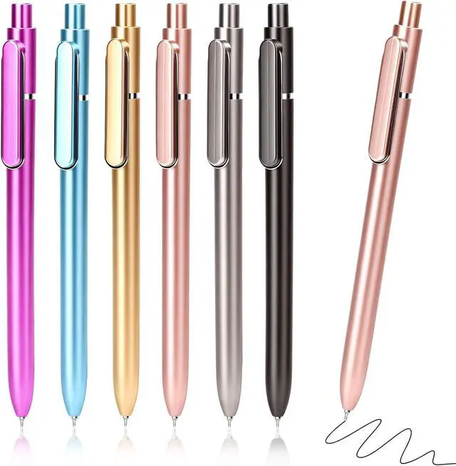 Main image of 12 Pcs Black Gel Pens 0.5mm Gel Ink Pens Bulk Quick Drying Pens Colored | Retractable Fine Point Pens for Smooth Writing, ABS Case with Pocket Clip Perfect for Office School