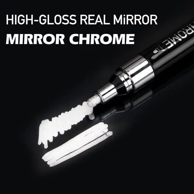 Alt view image 3 of 5 - ZEYAR Liquid Chrome Marker Paint Marker, DIY Silver Marker Pen for most surfaces, High-gloss display effects, Dual tips: Extra Fine and Medium Point (0.7mm & 2mm Sized Tips) (1)