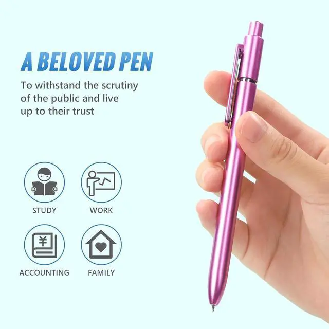 Alt view image 2 of 7 - 12 Pcs Black Gel Pens 0.5mm Gel Ink Pens Bulk Quick Drying Pens Colored | Retractable Fine Point Pens for Smooth Writing, ABS Case with Pocket Clip Perfect for Office School