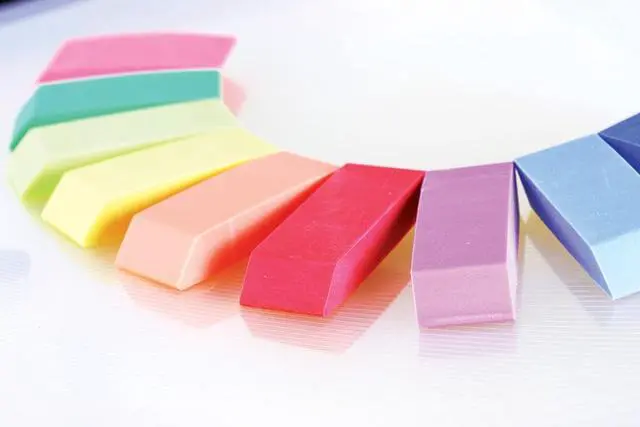 Alt view image 6 of 7 - BAZIC Neon Bevel Eraser (6/Pack) | Soft latex-free, Neon beveled block erasers, PVC-free rubber, Clean erase, Smudge-resistant, School, Home, Art