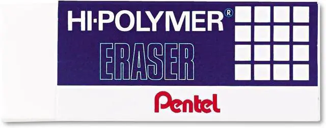 Main image of Pentel Hi-Polymer Block Eraser, Large, White, Pack of 3 (ZEH10BP3-K6)
