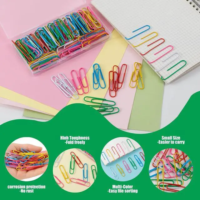 Alt view image 5 of 7 - 110 Pcs 2 Inch Colorful Paper Clips, Assorted Colored Coated Jumbo Reusable Big Paperclips, Durable and Rustproof, Large Colored Paperclips for Office School Document Organizing