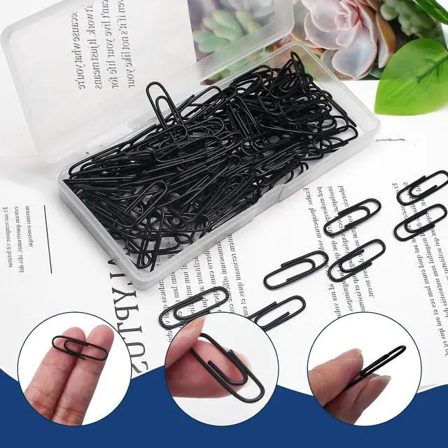 Alt view image 3 of 7 - Luomorgo Black Paper Clips, 1.1 Inch (28mm), 120 Pcs Metal Paperclips | Vinyl Coated Metal, For Office, School, Home, Bookmark & Document Organizer