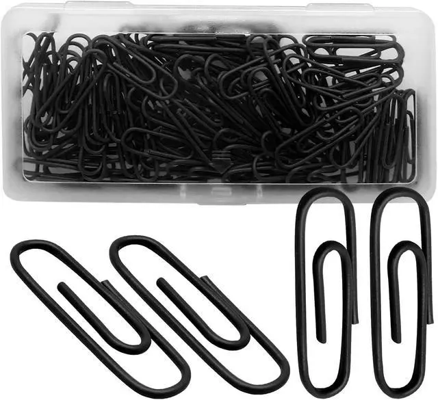 Alt view image 5 of 7 - Luomorgo Black Paper Clips, 1.1 Inch (28mm), 120 Pcs Metal Paperclips | Vinyl Coated Metal, For Office, School, Home, Bookmark & Document Organizer