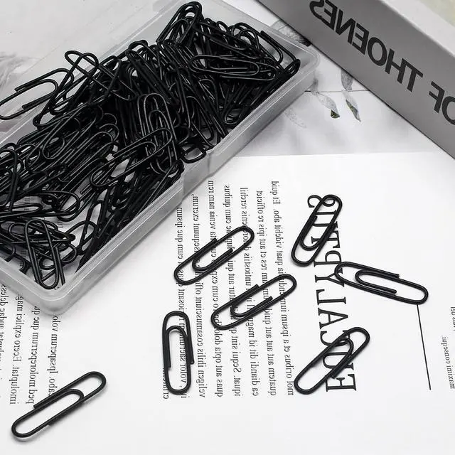 Alt view image 6 of 7 - Luomorgo Black Paper Clips, 1.1 Inch (28mm), 120 Pcs Metal Paperclips | Vinyl Coated Metal, For Office, School, Home, Bookmark & Document Organizer