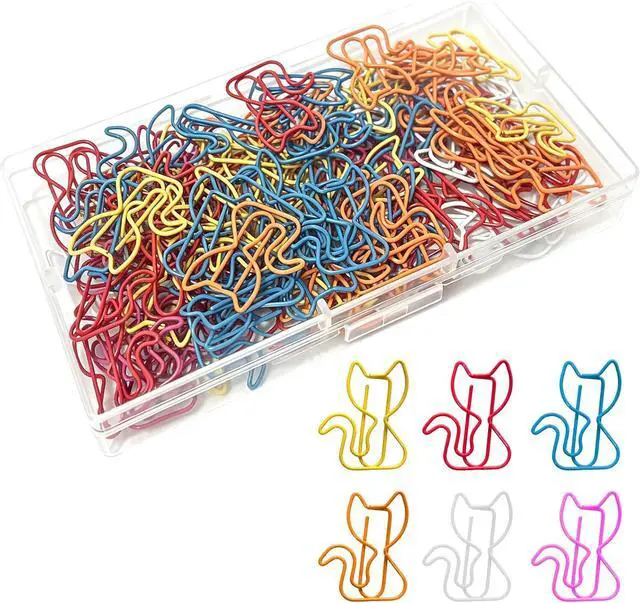 Main image of Cat Paper Clips, 100 Pcs Decorative Paperclips, Supplies Stationery | Cute Fun Office Supplies Gifts for Women Men Coworkers Teachers Students Girls Boys Graduation Gifts Father Day