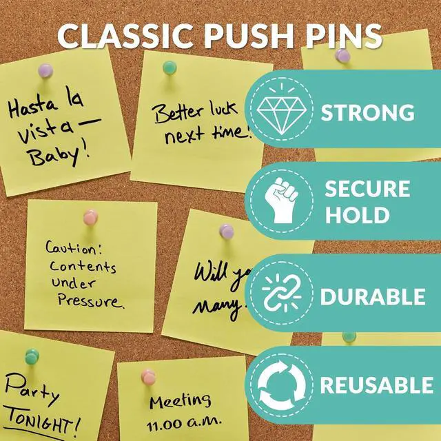 Alt view image 5 of 6 - 200pcs Paper Clips Binder Clips and Push Pins Set, Mini Clips and Thumb Tacks for Multipurpose Document Organization (Multicolor)