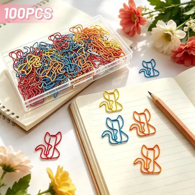 Alt view image 3 of 7 - Cat Paper Clips, 100 Pcs Decorative Paperclips, Supplies Stationery | Cute Fun Office Supplies Gifts for Women Men Coworkers Teachers Students Girls Boys Graduation Gifts Father Day