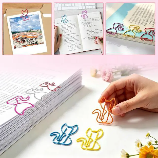 Alt view image 4 of 7 - Cat Paper Clips, 100 Pcs Decorative Paperclips, Supplies Stationery | Cute Fun Office Supplies Gifts for Women Men Coworkers Teachers Students Girls Boys Graduation Gifts Father Day