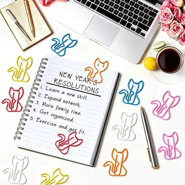 Alt view image 5 of 7 - Cat Paper Clips, 100 Pcs Decorative Paperclips, Supplies Stationery | Cute Fun Office Supplies Gifts for Women Men Coworkers Teachers Students Girls Boys Graduation Gifts Father Day