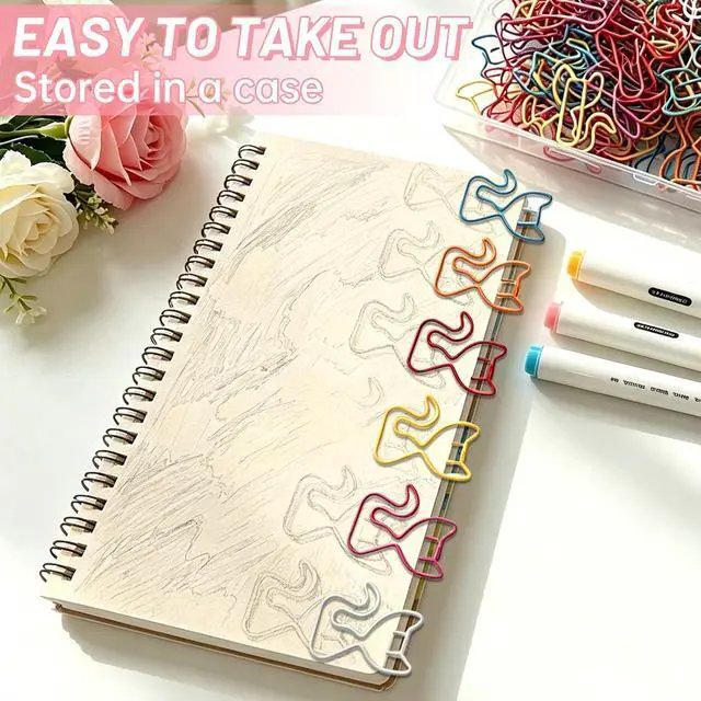 Alt view image 6 of 7 - Cat Paper Clips, 100 Pcs Decorative Paperclips, Supplies Stationery | Cute Fun Office Supplies Gifts for Women Men Coworkers Teachers Students Girls Boys Graduation Gifts Father Day