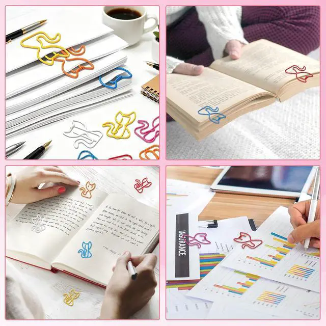Alt view image 7 of 7 - Cat Paper Clips, 100 Pcs Decorative Paperclips, Supplies Stationery | Cute Fun Office Supplies Gifts for Women Men Coworkers Teachers Students Girls Boys Graduation Gifts Father Day