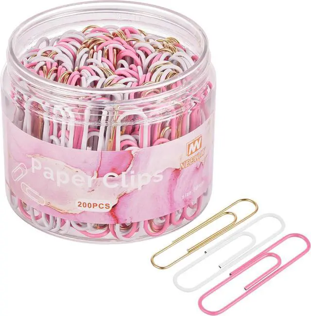 Main image of NEEWAY 200pcs Large Pink Paper Clips, 2 Inch Jumbo Paper Clip, Ceative Colored Paperclips for Paperwork Office School and Personal Use
