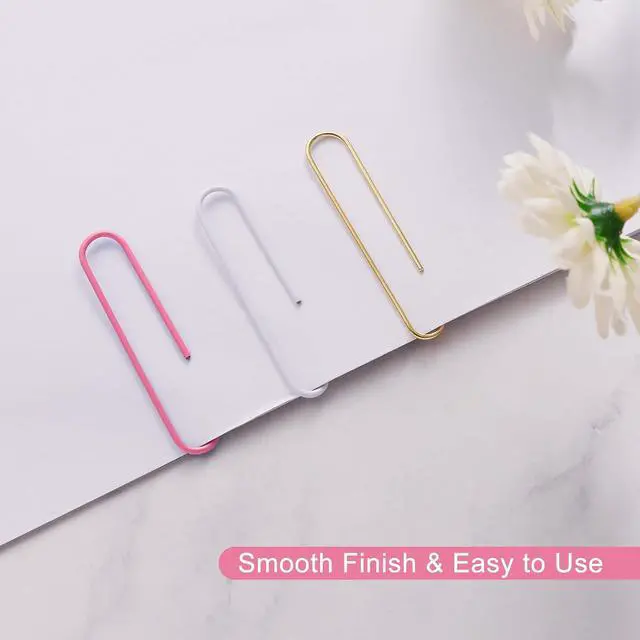Alt view image 4 of 6 - NEEWAY 200pcs Large Pink Paper Clips, 2 Inch Jumbo Paper Clip, Ceative Colored Paperclips for Paperwork Office School and Personal Use
