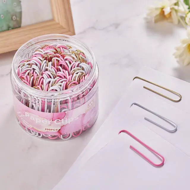 Alt view image 5 of 6 - NEEWAY 200pcs Large Pink Paper Clips, 2 Inch Jumbo Paper Clip, Ceative Colored Paperclips for Paperwork Office School and Personal Use