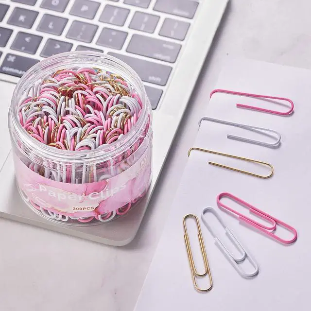 Alt view image 6 of 6 - NEEWAY 200pcs Large Pink Paper Clips, 2 Inch Jumbo Paper Clip, Ceative Colored Paperclips for Paperwork Office School and Personal Use