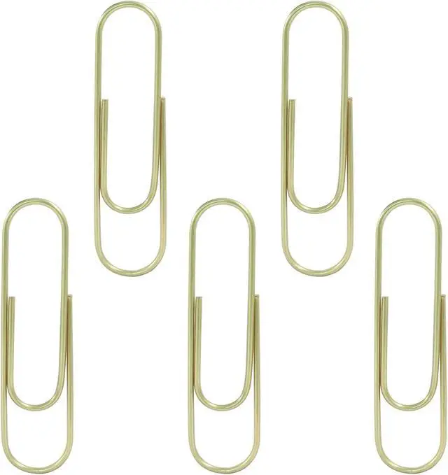 Alt view image 3 of 5 - 4 Inch Jumbo Paper Clips, Gold, 15Pcs | Coated Large Reusable Big Paperclips for Office, School, Home Document Organizing