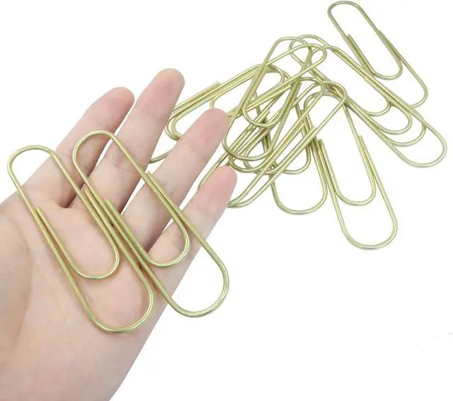Alt view image 5 of 5 - 4 Inch Jumbo Paper Clips, Gold, 15Pcs | Coated Large Reusable Big Paperclips for Office, School, Home Document Organizing