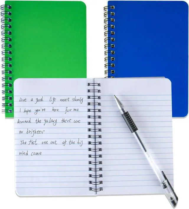 Alt view image 2 of 6 - 4Pack Small Spiral Notebook 4.2"x 6.1" Pocket Notepad | Convenient for carrying meeting notes textbooks homework teachers and students multiple color options