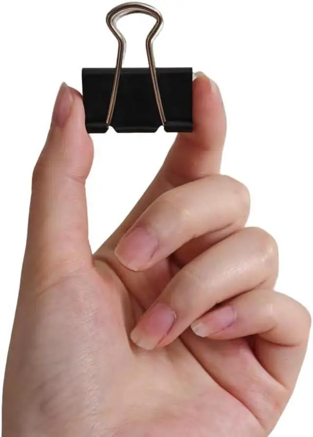 Alt view image 3 of 7 - Amazon Basics Sturdy Binder Clips, Office Supplies, Medium 1.25 inches, Document Organizing, Sturdy Steel, Black, 24 Count (2 Pack of 12)