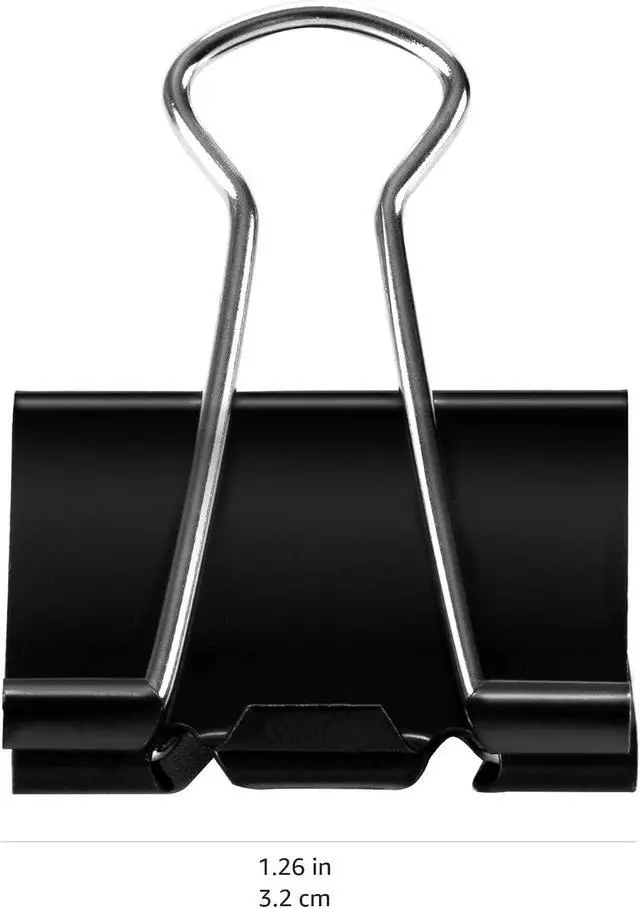 Alt view image 5 of 7 - Amazon Basics Sturdy Binder Clips, Office Supplies, Medium 1.25 inches, Document Organizing, Sturdy Steel, Black, 24 Count (2 Pack of 12)