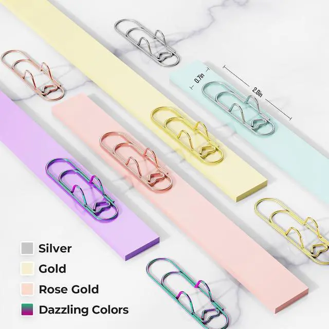 Alt view image 3 of 7 - Oversized Paper Clip with Pen Holder, 4pcs Large Metal Paper Clips | 2 in 1 Paper Clip & Pen Loop, Pen Clips for Teachers, Office Admin, Students, Planner Lovers, Desktop & Notebook Organizer