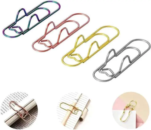 Main image of Oversized Paper Clip with Pen Holder, 4pcs Large Metal Paper Clips | 2 in 1 Paper Clip & Pen Loop, Pen Clips for Teachers, Office Admin, Students, Planner Lovers, Desktop & Notebook Organizer