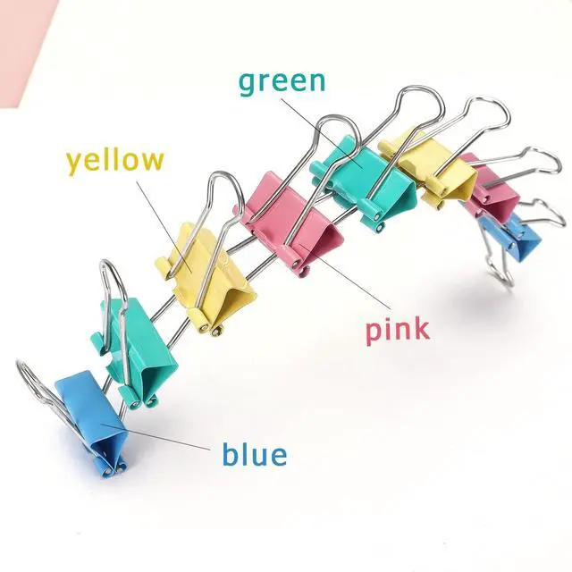 Alt view image 3 of 7 - ZZTX 40 Pack Small Binder Clips 0.75 Inches Assorted Colors | Paper Clamps Clips, Durable steel, Strong clip, Color-coded