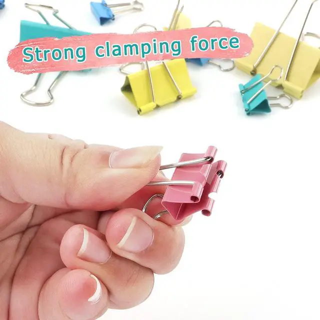 Alt view image 4 of 7 - ZZTX 40 Pack Small Binder Clips 0.75 Inches Assorted Colors | Paper Clamps Clips, Durable steel, Strong clip, Color-coded