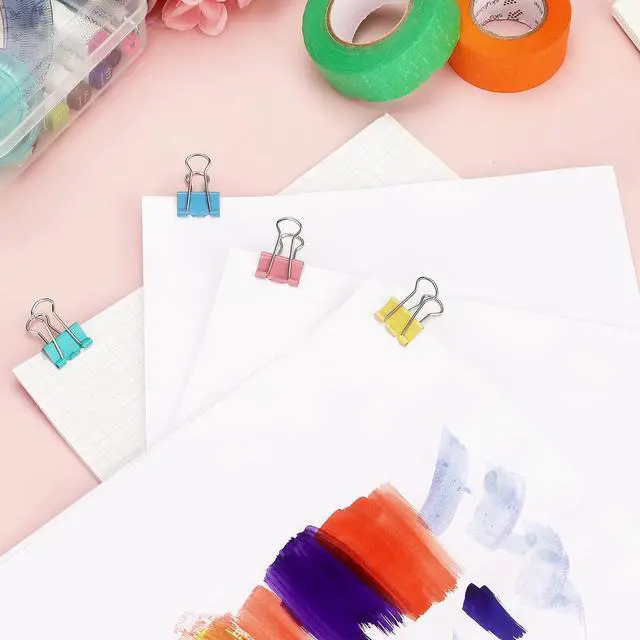 Alt view image 7 of 7 - ZZTX 40 Pack Small Binder Clips 0.75 Inches Assorted Colors | Paper Clamps Clips, Durable steel, Strong clip, Color-coded
