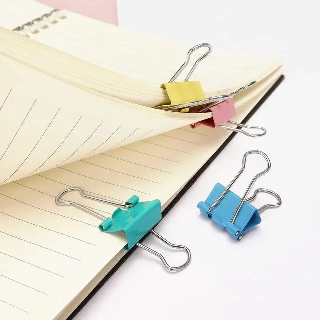 Alt view image 5 of 7 - ZZTX 40 Pack Small Binder Clips 0.75 Inches Assorted Colors | Paper Clamps Clips, Durable steel, Strong clip, Color-coded