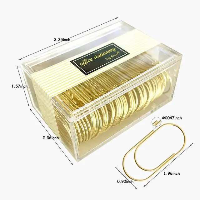 Alt view image 2 of 7 - Gold Large Paper Clips, 50pcs 50mm/1.97" Oversized Jumbo Wide Planner Giant Paper Clip Non Skid Smooth Finish Steel Wire Office Supply Invitation Accessories (Gold)