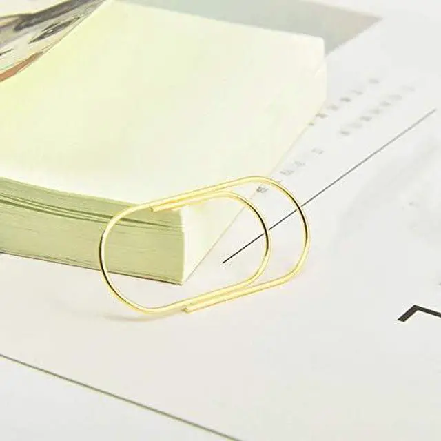 Alt view image 5 of 7 - Gold Large Paper Clips, 50pcs 50mm/1.97" Oversized Jumbo Wide Planner Giant Paper Clip Non Skid Smooth Finish Steel Wire Office Supply Invitation Accessories (Gold)