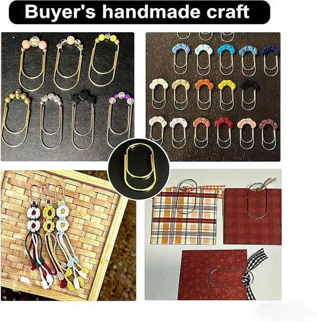 Alt view image 6 of 7 - Gold Large Paper Clips, 50pcs 50mm/1.97" Oversized Jumbo Wide Planner Giant Paper Clip Non Skid Smooth Finish Steel Wire Office Supply Invitation Accessories (Gold)