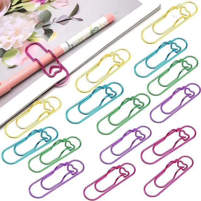 Main image of 15PCS Paper Clip Pen Holder for Notebook, Metal Pen Clip Holder | Colorful Large Paper Clips, Journal and Planner Stationery Accessories, Portable Journaling Supplies for Office School