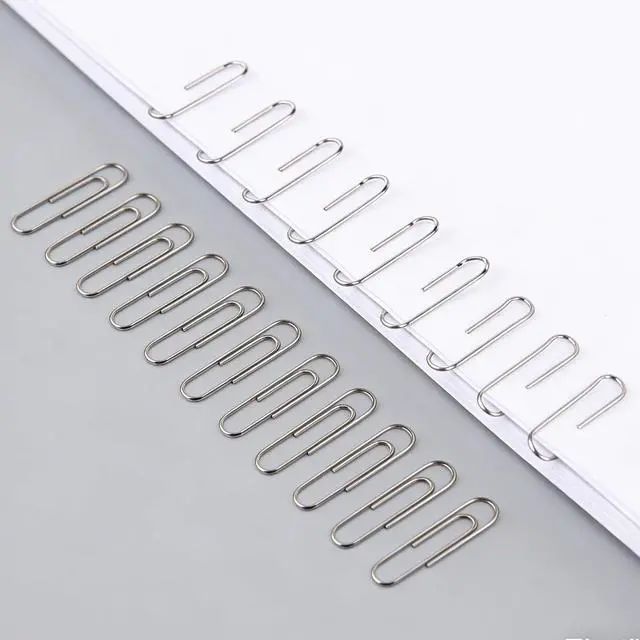 Alt view image 4 of 6 - Paper Clips 100 Pcs 1.3 Inch Medium Silver Paperclips for Office School | Colored Paper Clips Set, DIY, Daily Paperwork Supplies