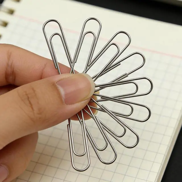 Alt view image 3 of 6 - Paper Clips 100 Pcs 1.3 Inch Medium Silver Paperclips for Office School | Colored Paper Clips Set, DIY, Daily Paperwork Supplies