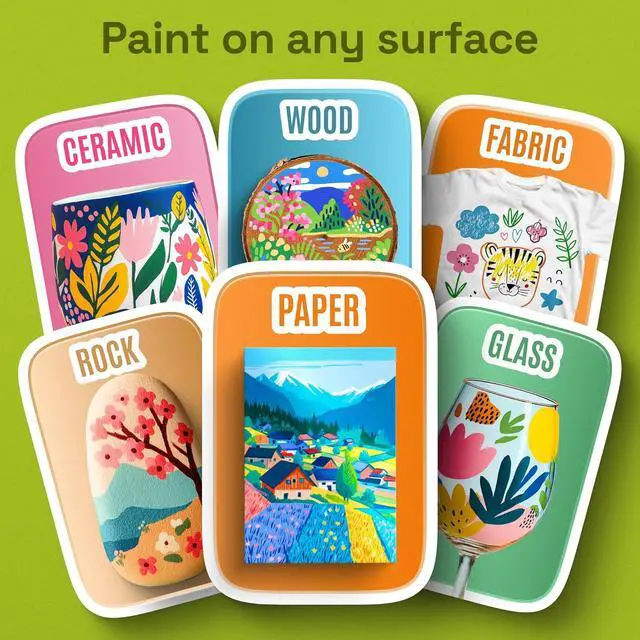 Alt view image 4 of 7 - ARTISTRO 24 Dual-Tip Acrylic Paint Marker Pens for Drawing | For Fabric, Rock, Glass, Wood, & Molds, Arts & Crafts Gift for Adults, Teens, & Kids, Classroom Must Haves & School Supplies