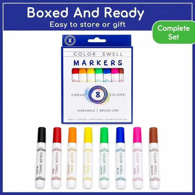 Alt view image 3 of 7 - Color Swell Bulk Markers, 1 Pack, 8 per Pack (8 Total) - Broad Line