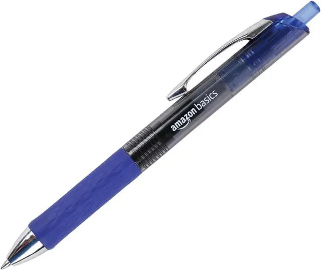 Alt view image 2 of 7 - Amazon Basics Retractable Gel Pens, Fine Point 0.7mm, Smooth Writing, No-Smear Ink, Blue, 12-Pack
