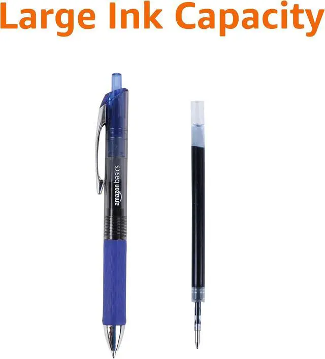 Alt view image 5 of 7 - Amazon Basics Retractable Gel Pens, Fine Point 0.7mm, Smooth Writing, No-Smear Ink, Blue, 12-Pack