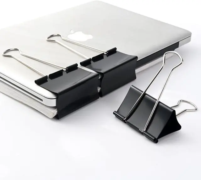 Main image of Extra Large Binder Clips 3 inch super big Binder Clips 6 Pack Big Metal Paper Clamps Black (3 Inch)