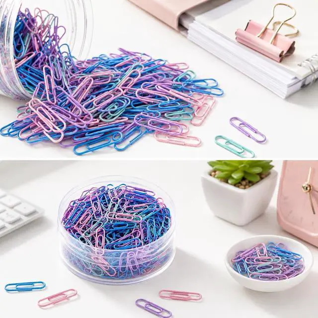 Alt view image 6 of 7 - Colored Paper Clips, 500 Count, Strong Hold, 28mm, Assorted Colors | Smooth Coated Metal, Color-Coded Organization, Boxed for Easy Organization, Office, School & Home Use