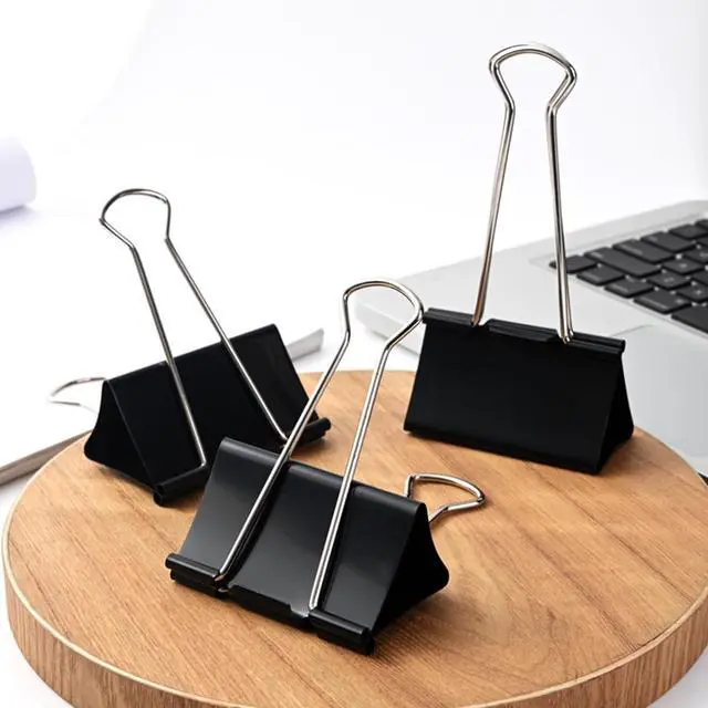 Alt view image 4 of 7 - Extra Large Binder Clips 3 inch super big Binder Clips 6 Pack Big Metal Paper Clamps Black (3 Inch)