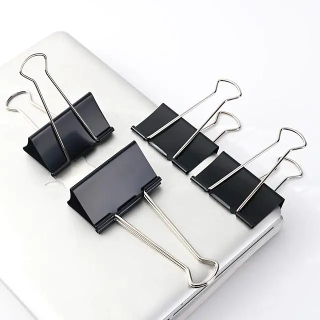 Alt view image 5 of 7 - Extra Large Binder Clips 3 inch super big Binder Clips 6 Pack Big Metal Paper Clamps Black (3 Inch)