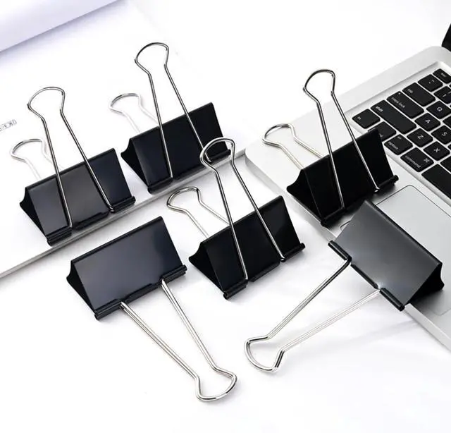 Alt view image 6 of 7 - Extra Large Binder Clips 3 inch super big Binder Clips 6 Pack Big Metal Paper Clamps Black (3 Inch)