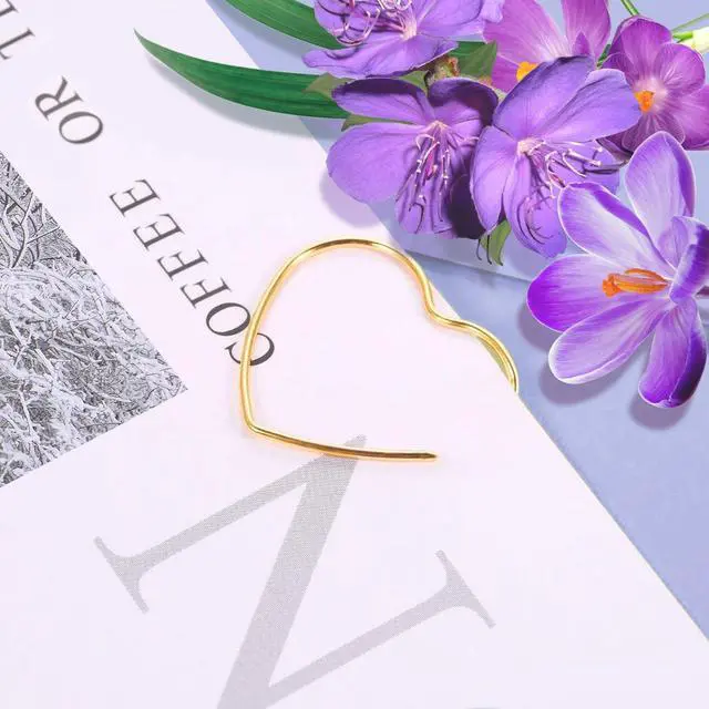 Alt view image 6 of 7 - Adullpony Cute Metal Heart Paper Clips: Love Shape Gold Binder Paperclips Mini Bookmark 100Pcs Document Note Sorting Organizer for Wedding Decorative Office Supplies